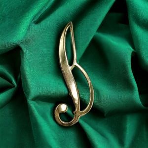 Letter B Brooch Vintage Initial Script Cursive Estate Monogram Jewelry Pin